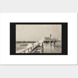 Rough sea on Madeira Drive, Brighton Posters and Art